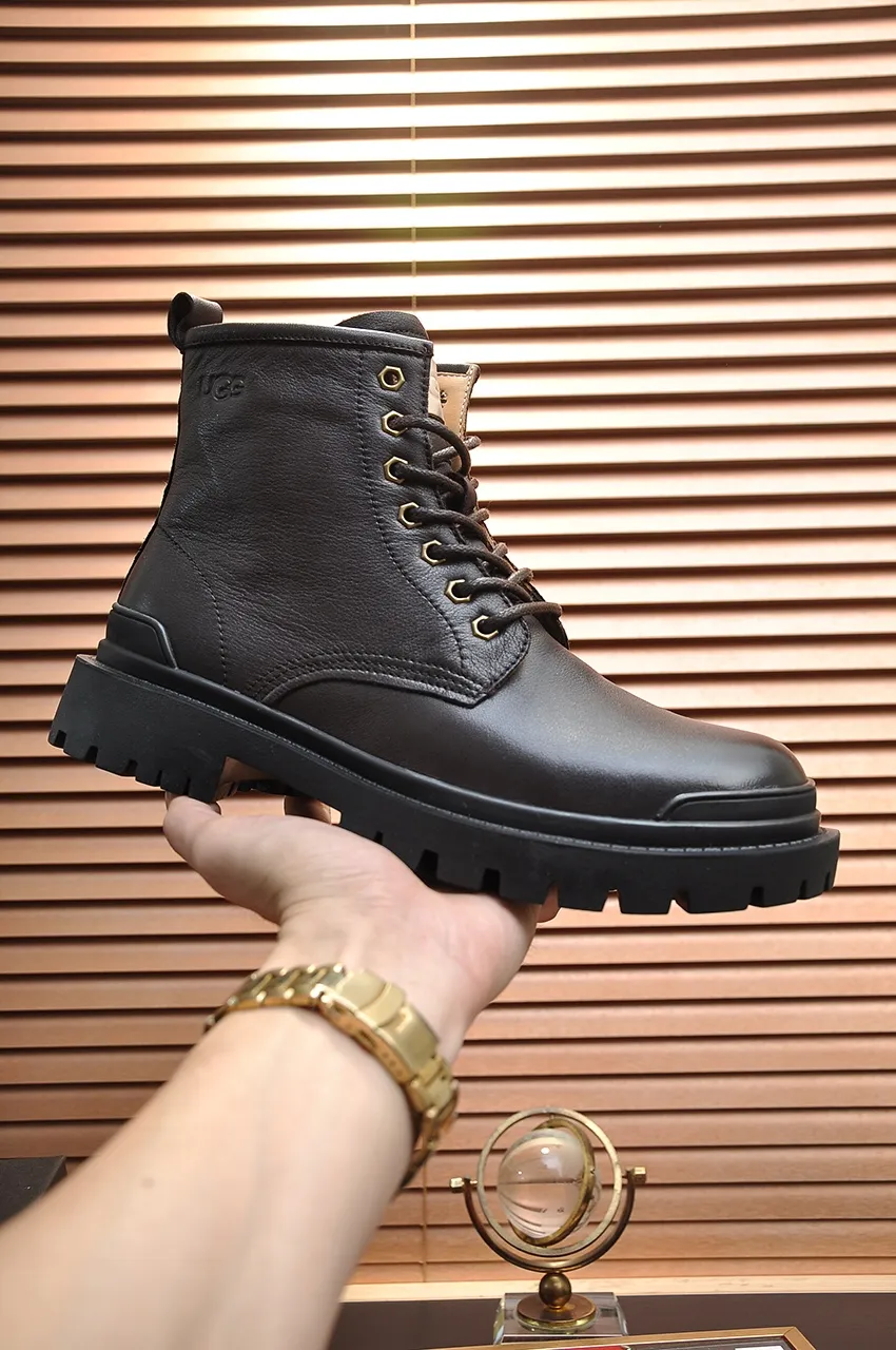 Men's shoes 💰640💶 [UGG] (full wool lining) top-end high-quality fur-in-one warm snow boots from Australia's warm luxury brand men's shoes, UGG-5877 official website synchronized, made of imported cowhide, carefully sewn...Imported rubber foam outsole (comfortable, soft, wear-resistant) The quality is really great...Exquisite workmanship, you can't put it down at first sight, available in sizes 39-44